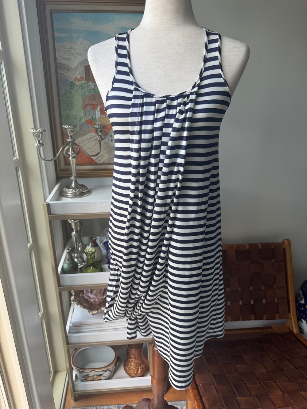 Jean Paul Gaultier for Target Navy & White Striped Scoop Neck Mini Dress